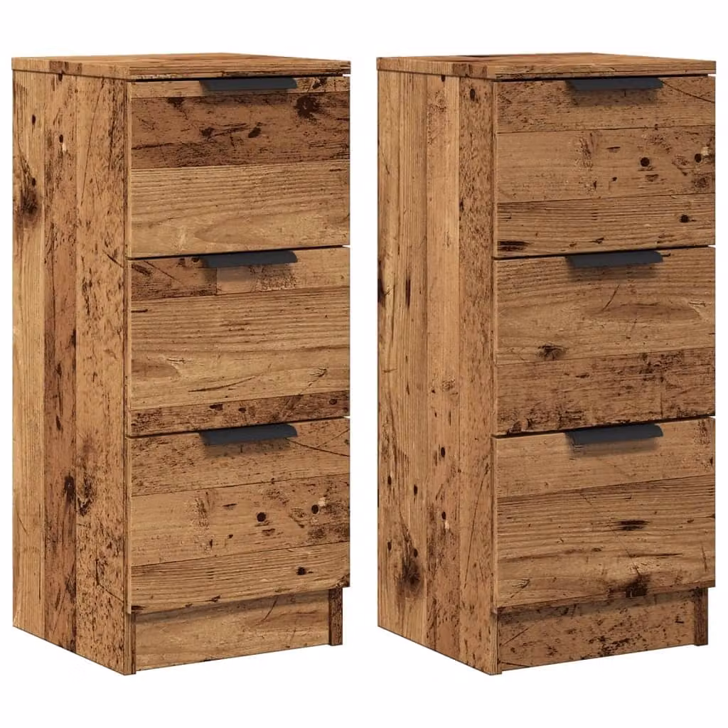 Credenze 2 pz Legno Antico 30x30x70 cm in Legno Multistrato