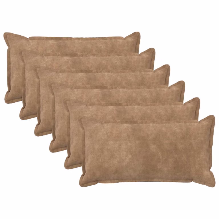 vidaXL Cuscino con cuscino HOUTEN 6 pz Tortora Fleece in microfibra