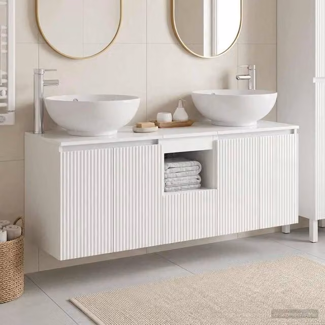 Set di Armadi da Bagno 3 pz Bianco Lucido 49,5 x 44,5 x 65 cm 3405701