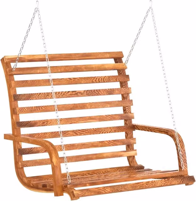 Panca a Dondolo in Legno Ricurvo Finitura Teak 126x63x92 cm CFW5439162