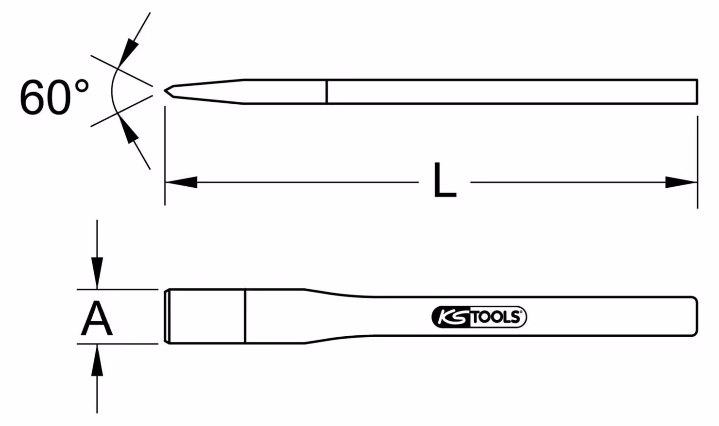 KS TOOLS BRONZEplus Scalpello per muratura 32x300 mm - 963.2459