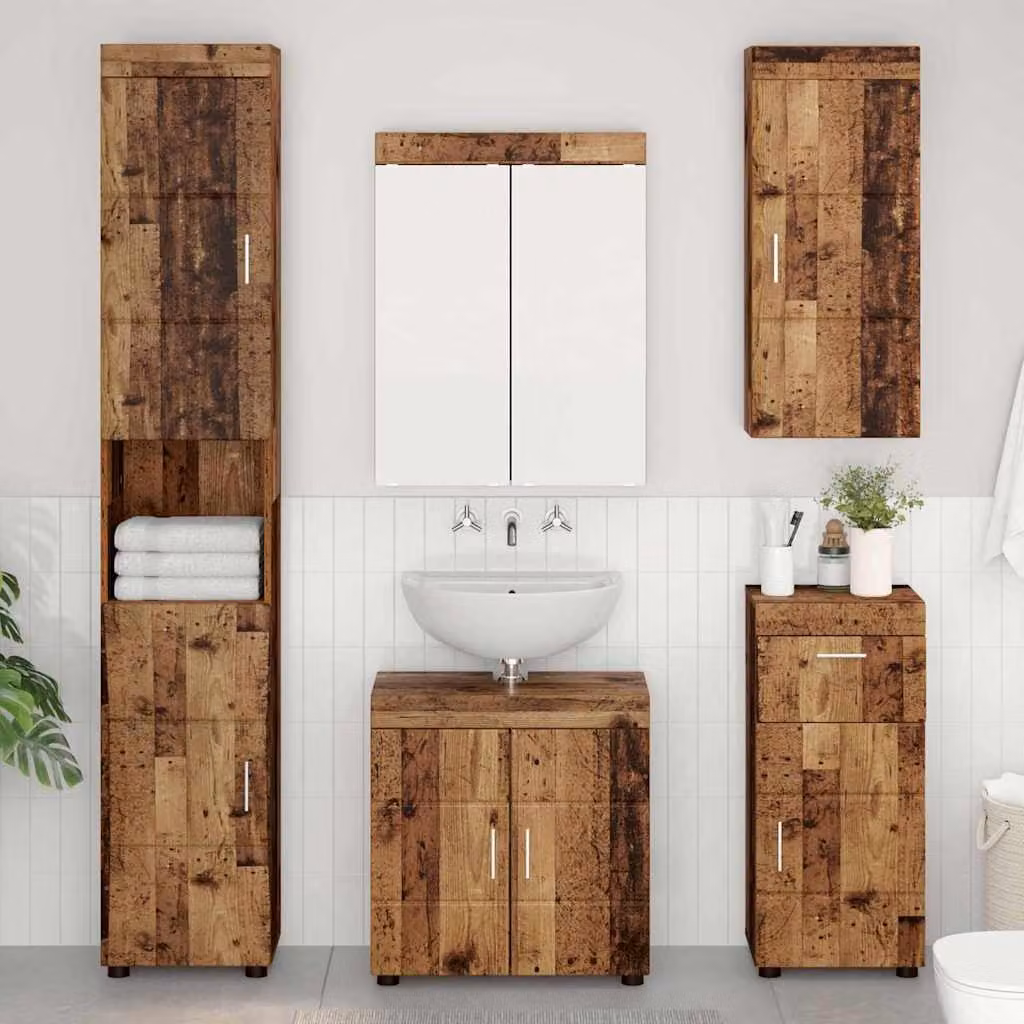 Armadio da bagno a muro vidaXL TULUM moderno in legno marrone L: 37 cm, P: 24,5 cm, H: 86 cm