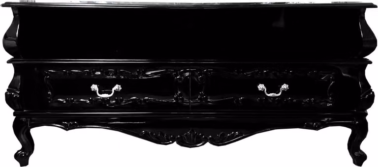 Casa Padrino Credenza TV barocca nera con cassetti 140 x 47 x H 65 cm - Cassettiera TV per soggiorno
