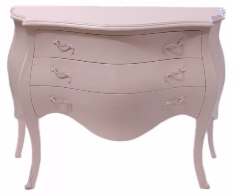 Comò Casa Padrino in stile Barocco, color rosa - Comò in legno massello, stile antico - 120 x 55 x 85 cm