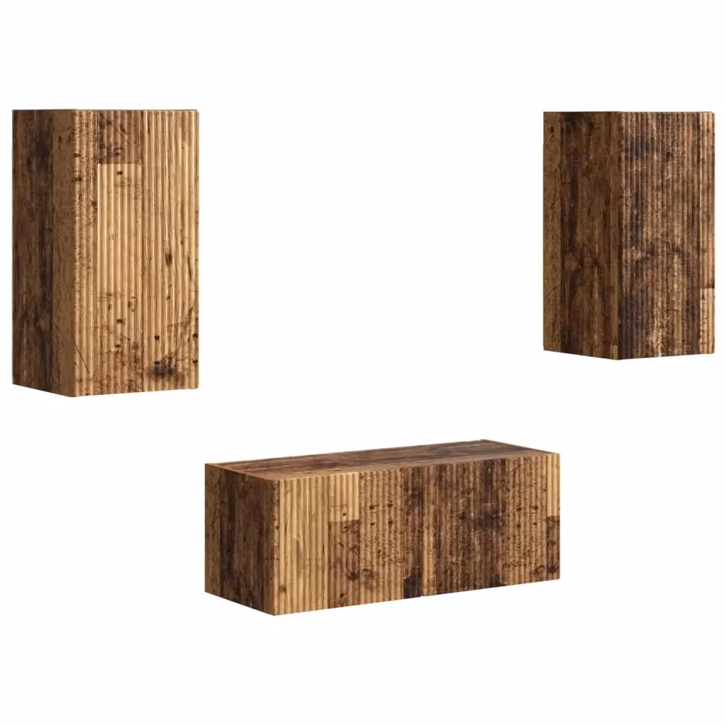 Set mobile TV moderno vidaXL in legno marrone da 6 pezzi – 2