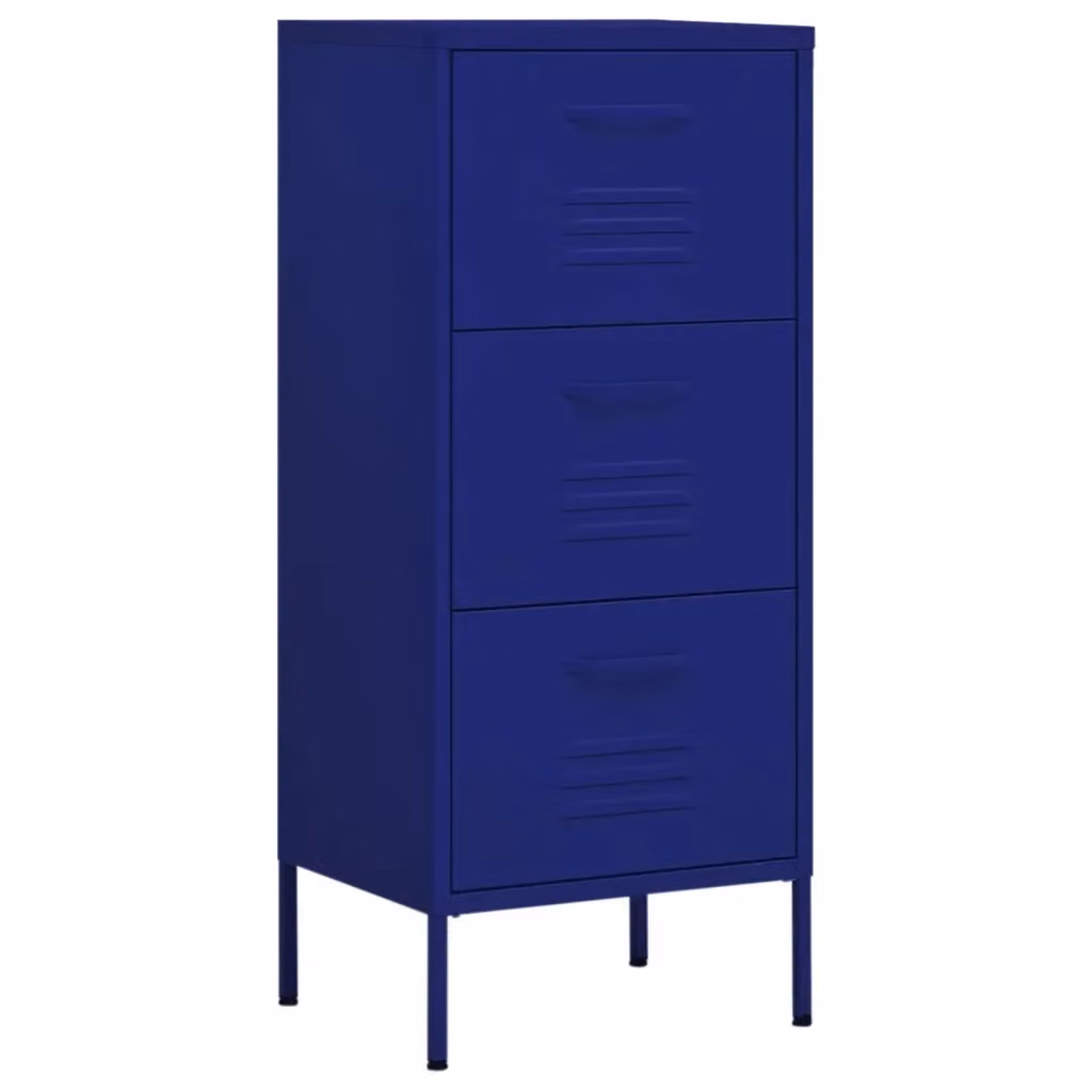 Armadietto in metallo MERCATOXL blu con cassetti e ante, da appendere al muro, L: 42,5 cm, P: 35 cm, H: 101,5 cm – 2