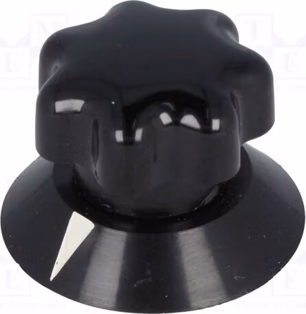 1 x Manopola rotante, diametro albero: 6 mm, diametro totale: 25x22 mm, colore nero, codice prodotto: 321.611. Manopole rotanti per macchinari