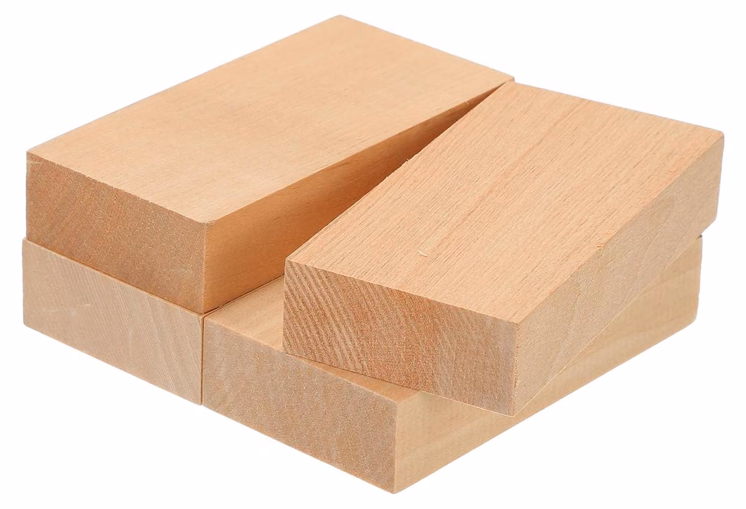 Blocchetti di legno di tiglio, 4 pezzi, dimensioni 2x5x10 cm, realizzati a mano