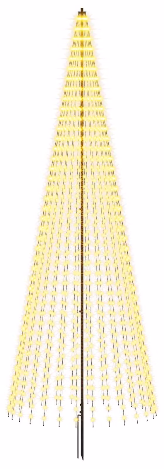 Albero di Natale a LED, altezza 385 cm, 1148 LED, luce bianca calda, struttura in ferro, colore nero