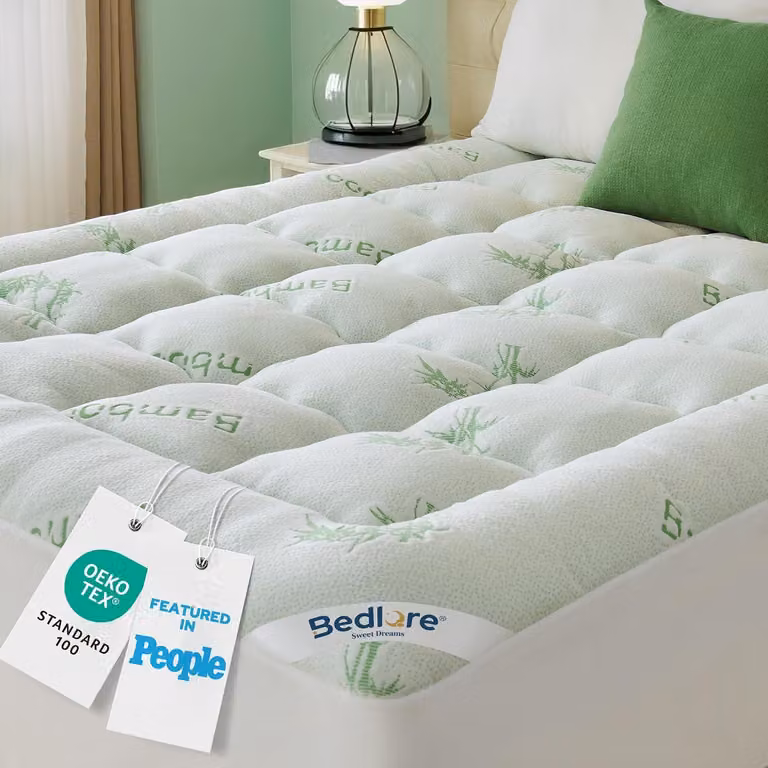 Materasso topper imbottito, rinfrescante, 180 x 200 cm, traspirante, per la camera da letto