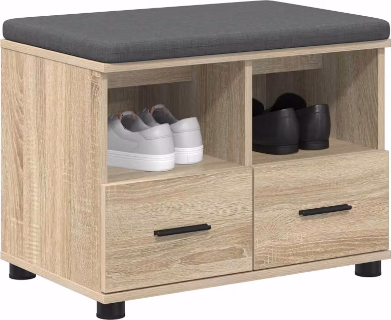 Panca per ingresso con cuscino Rovere Sonoma 60 x 38 x 46 cm