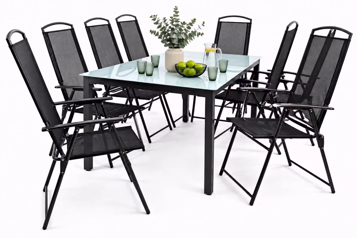 Set mobili da giardino da 9 pezzi | gruppo posti a sedere gruppo da pranzo | 1x tavolo, 8x sedie | dimensioni del tavolo ca. H. 76 x W. 189 x D. 90 cm | Hochlehner Set 189M