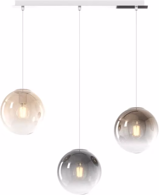 Lampadario Moderno Big Eclipse Metallo Cromo Vetro Multicolor 3 Luci E27