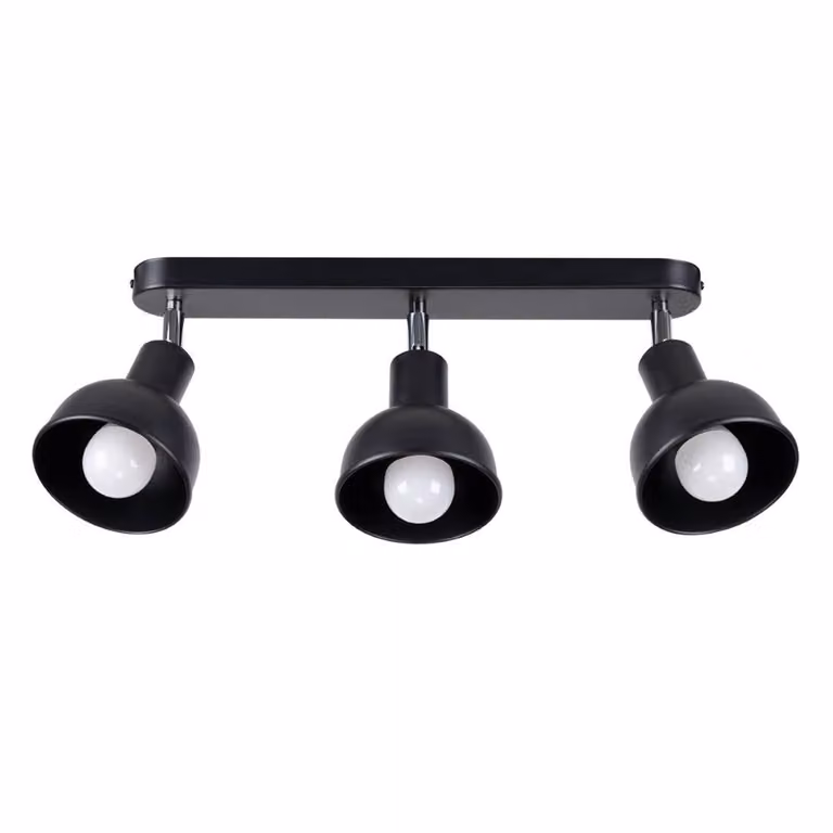 Lampada a soffitto ELBA 3 nero 3xE27 15W acciaio 18.5x24x59cm Sollux Lighting