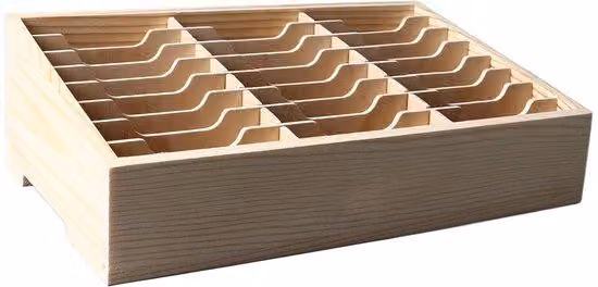 Contenitore organizer in legno con 24 scomparti - Organizer multifunzionale da scrivania - Scatola in legno compatta - Design stabile - Materiale resistente - Ideale per l'ufficio e lo studio a casa