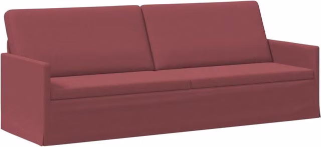 Divano a 3 posti moderno vidaXL in tessuto rosso con struttura in metallo L: 220 cm, P: 81 cm, H: 82 cm – 1