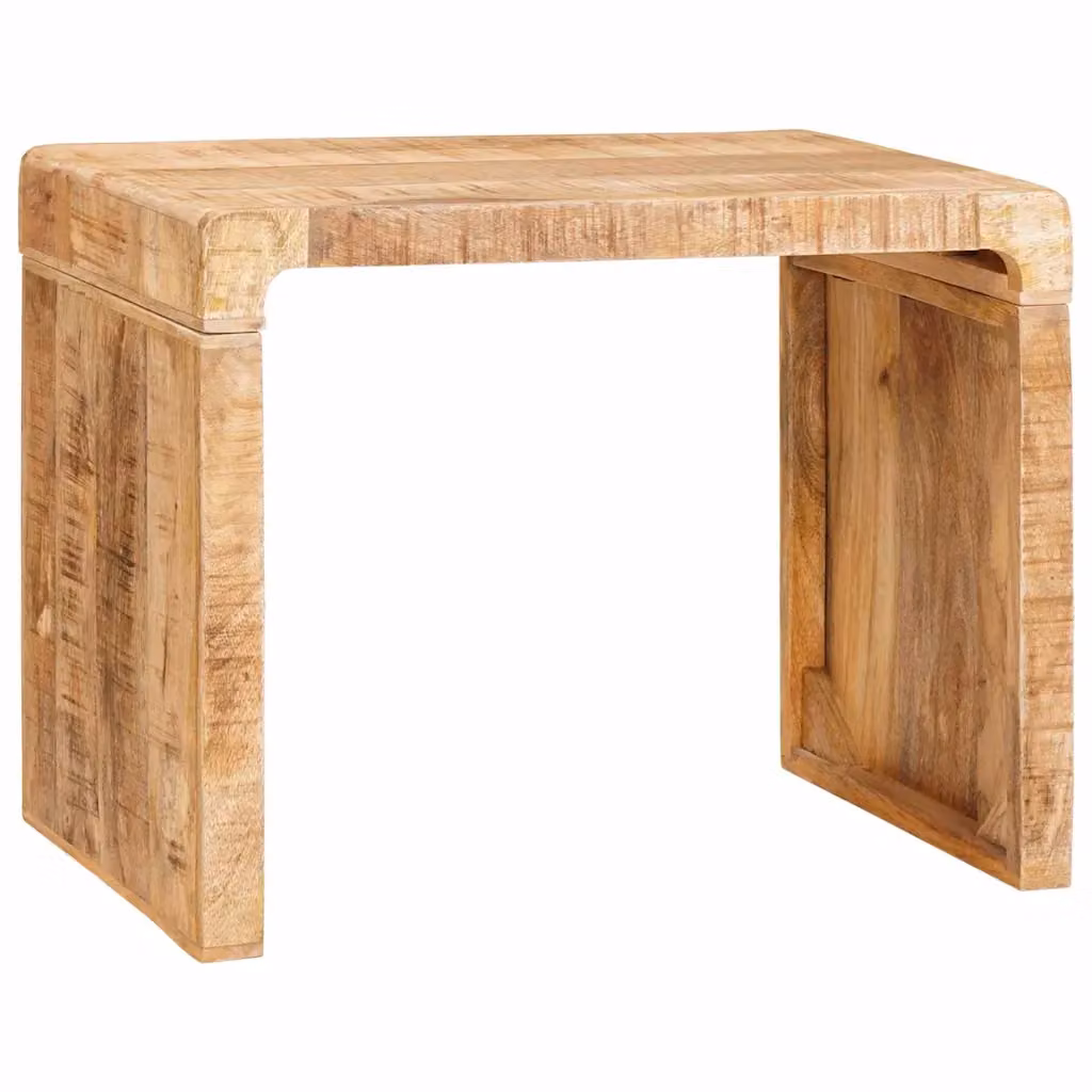 Tavolino moderno vidaXL in legno di mango massello marrone L/P/H: 60 x 35 x 46 cm