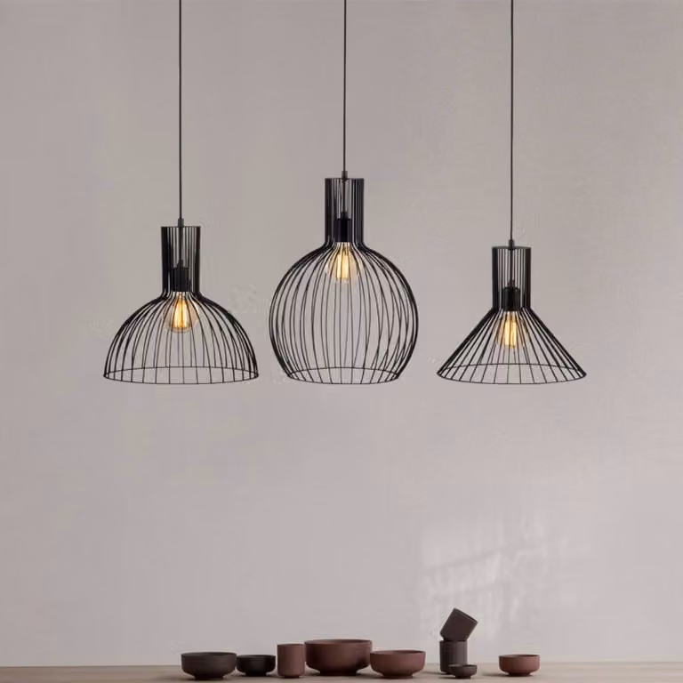 Lampada a sospensione Fellini MR-768 Opviq, dimmerabile, Nero, Soggiorno / Sala da pranzo, Metallo, Moderno, Lampada a sospensione