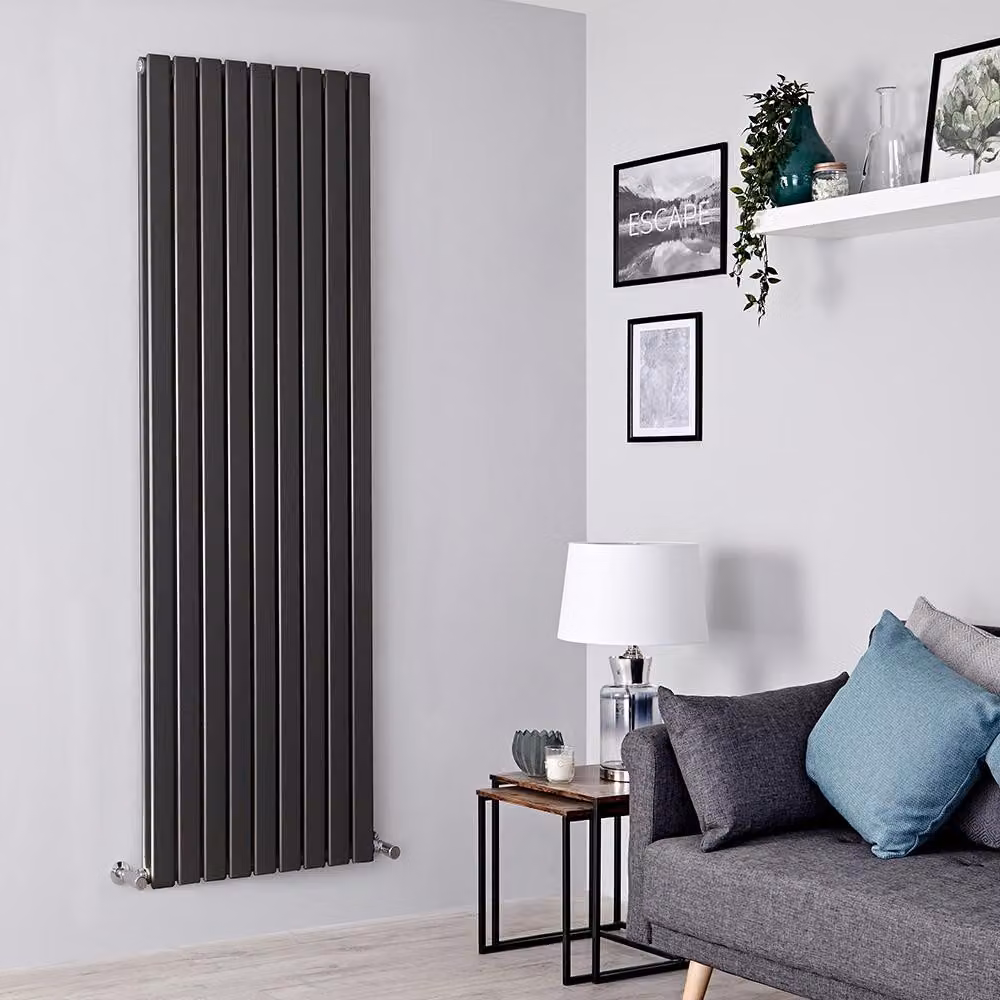 Radiatore Verticale Antracite Colonne Piatte Pannello Doppio 1780x630mm Arredo - Design