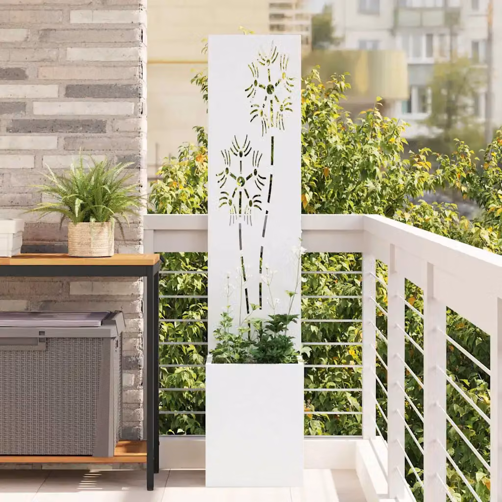 Schermo per privacy da giardino vidaXL in acciaio, Bianco, L/P/H: 32 x 32 x 150 cm