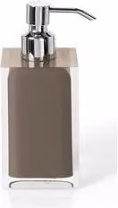 Dosapone da appoggio Gedy Rainbow in vetro color beige L: 7 cm, P: 7 cm, H: 16,2 cm