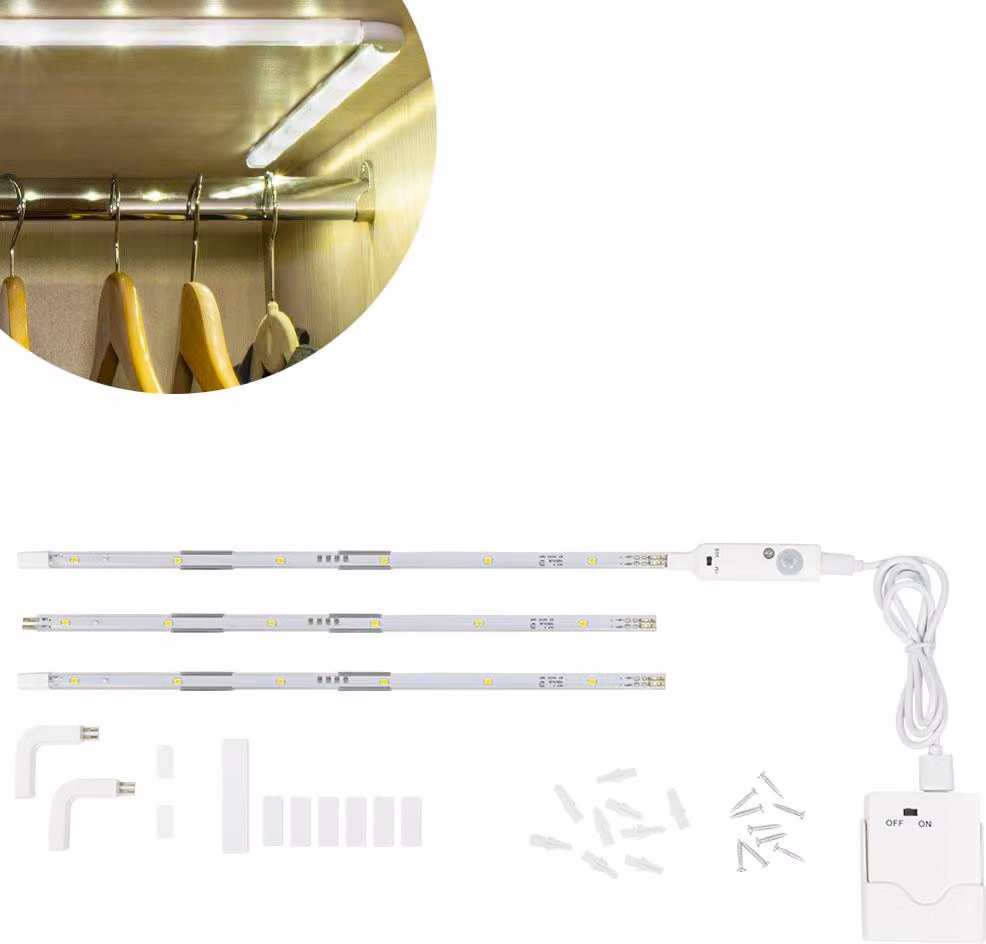 Striscia LED wireless con sensore di movimento e timer - 3 strisce, 18 diodi