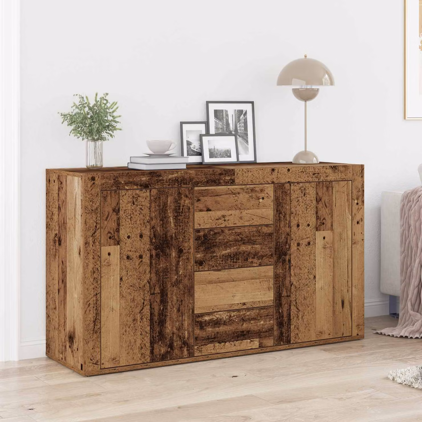Credenza moderna vidaXL in legno ingegnerizzato color marrone, L 120 x P 36 x H 69 cm