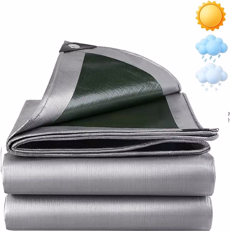 Telone di copertura - Telone in tessuto PE 180 g/m² - Impermeabile - Resistente ai raggi UV - Resistente alle intemperie - Dimensioni 3 x 4 m - Verde