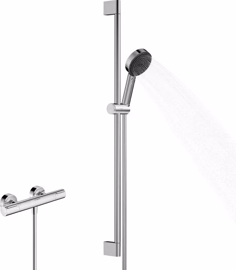 hansgrohe Pulsify Select S set de douche 105, 3jet Relaxation, élément Ecostat, EcoSmart, barre de douche 900mm, 24271000, 24271000
