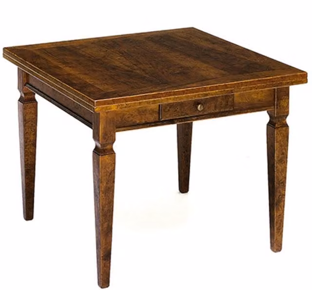 Tavolo a libro estensibile in legno massello di noce Mobili 2G L/P/H: 90 x 90 x 78 cm