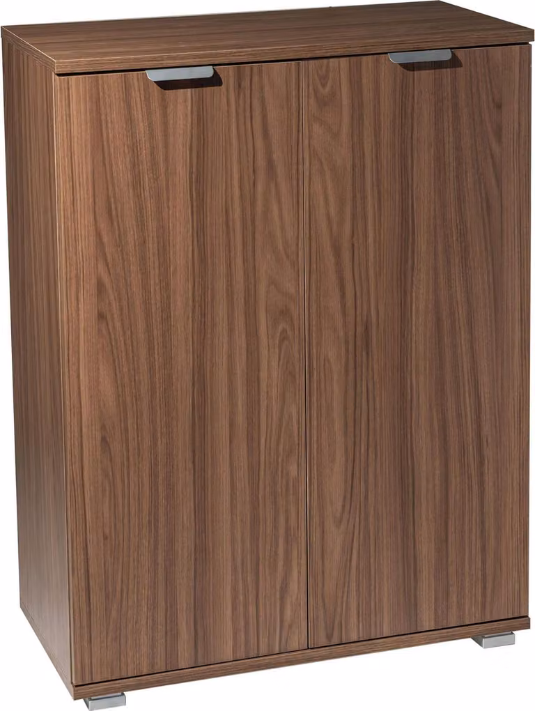Milani Home - armadietto 2 ante 60 x 38 x 85 cm, marrone, truciolare bilaminato,  Italy, mobile contenitore bagno cucina soggiorno