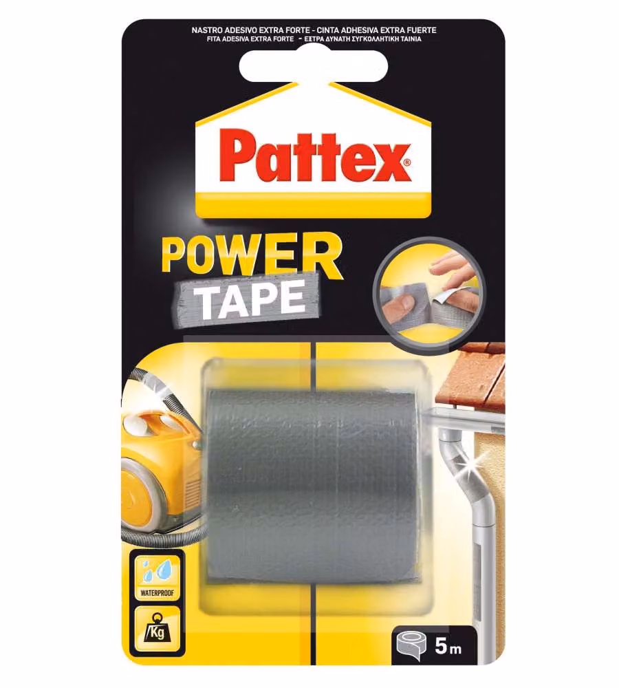 Nastro adesivo in tessuto Pattex Power Tape grigio, L: 50 mm, Lunghezza: 5 m