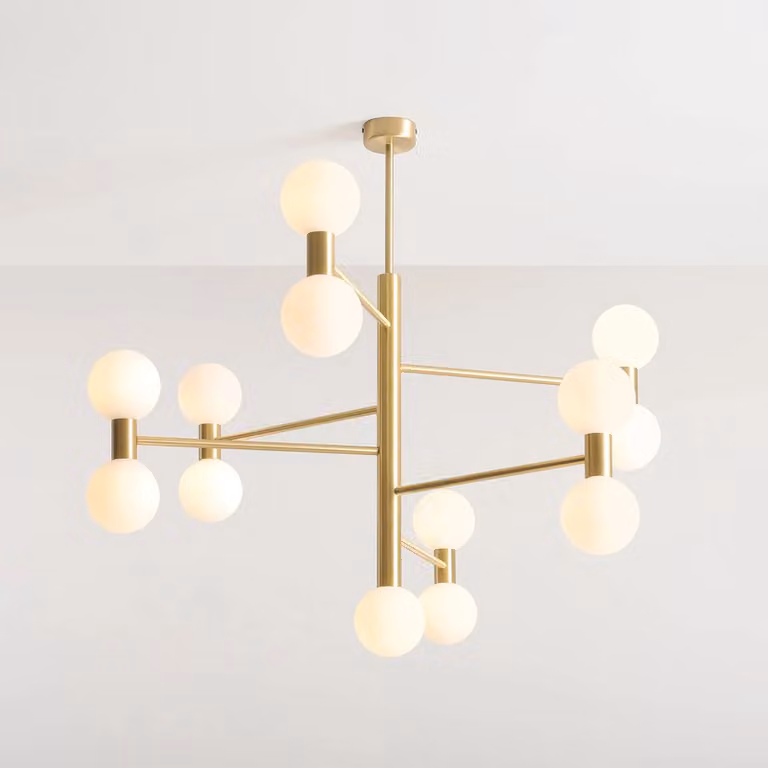 Lampada a sospensione in vetro Flare ALDEX, dimmerabile, Ottone / Oro, Soggiorno / Sala da pranzo, Vetro, Moderno, Lampada a sospensione