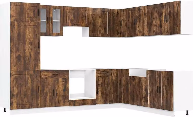 Set Mobili da Cucina 14 pz Porto Rovere Fumo in Truciolato