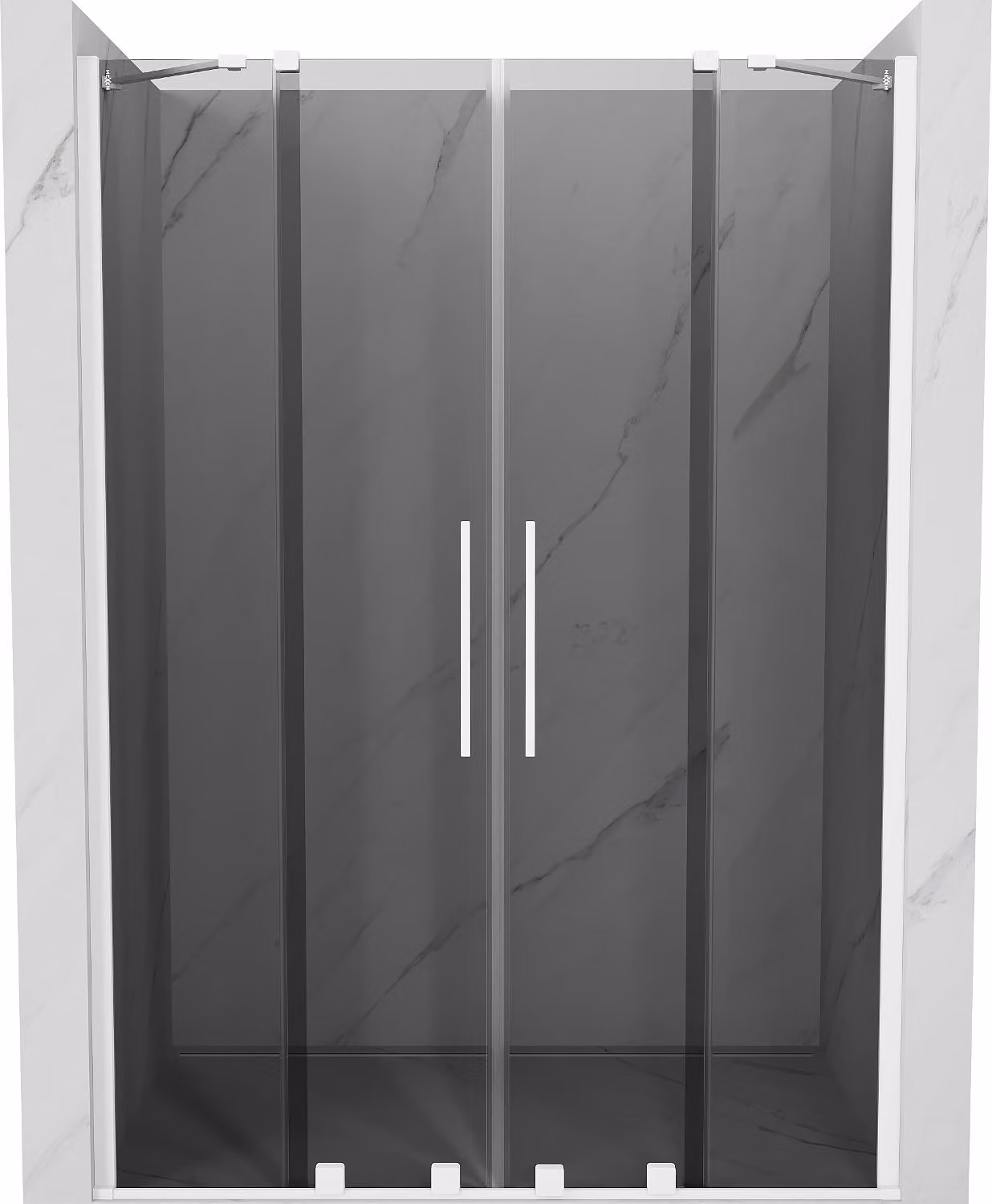 Mexen Velar Duo porta doccia scorrevole 160 cm, grafite, bianco - 871-160-000-42-20