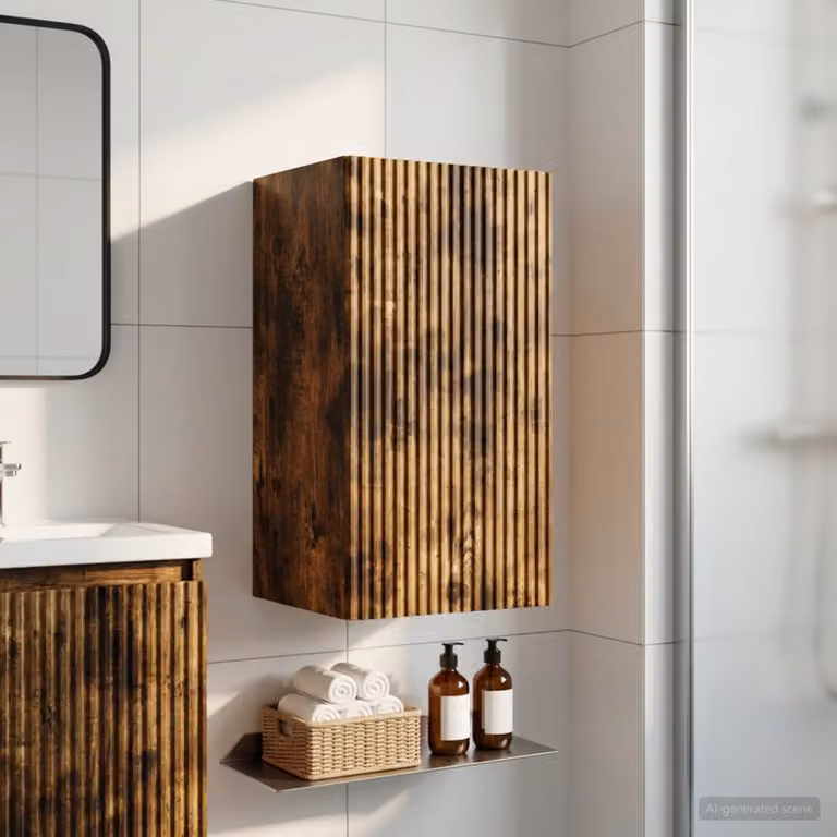 Armadio da bagno a muro moderno vidaXL ARNHEM in legno marrone, L: 30 cm, P: 31 cm, H: 59 cm