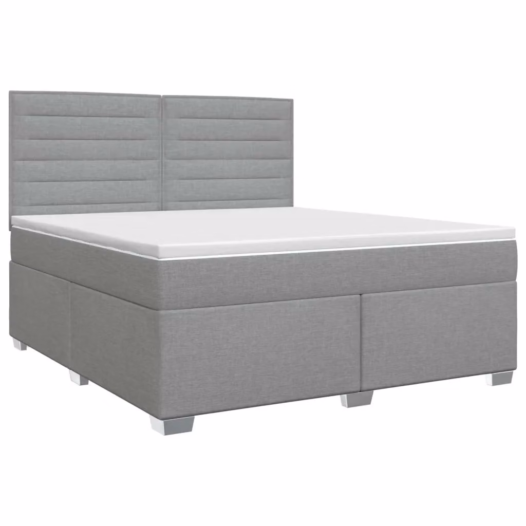 Letto box spring con materasso ibrido vidaXL Grigio Chiaro e Bianco L/P: 160 x 200 cm – 2