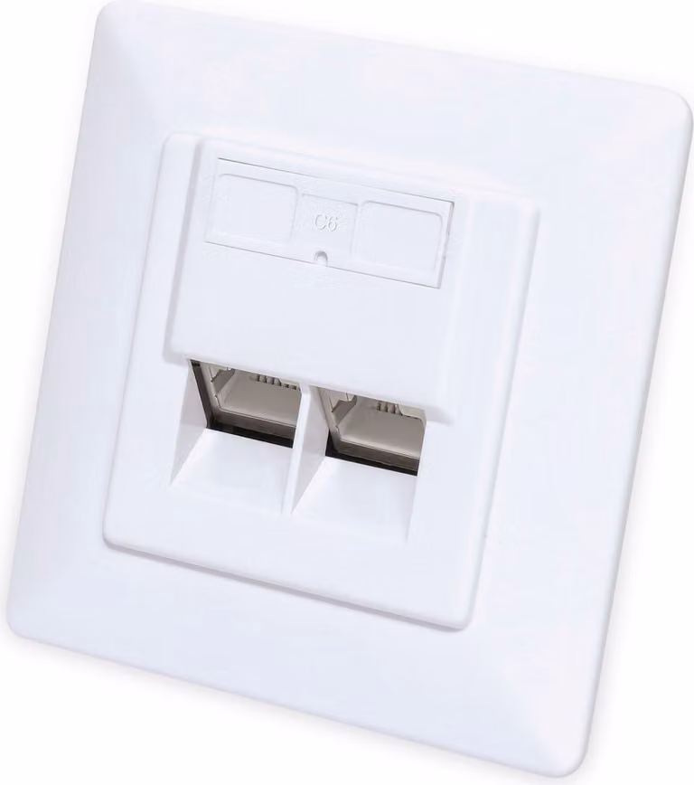 Intellinet 771900 INTELLINET 2-Port Cat6 10G RJ45-Unterputzdose STP weiß