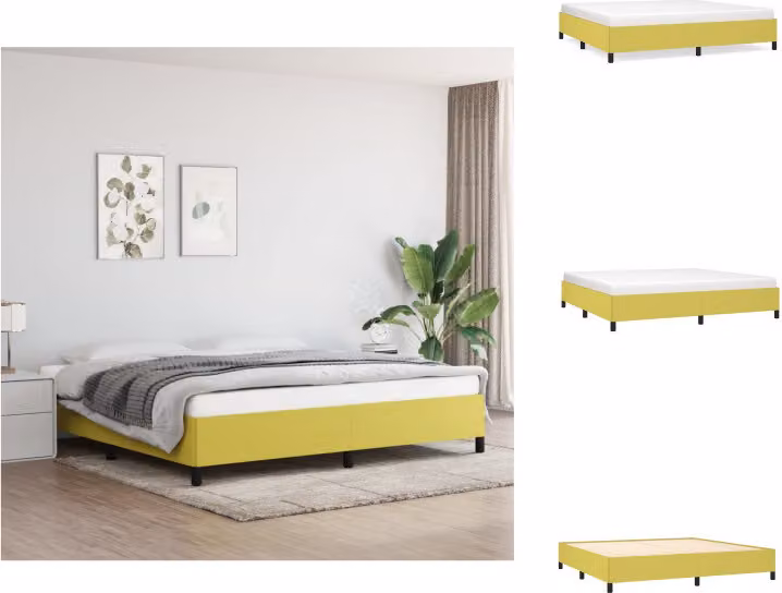 vidaXL Struttura letto verde 200x200 cm in tessuto - Letti e strutture letto