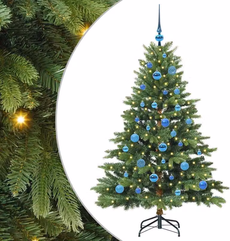 Albero di Natale artificiale con 150 LED Verde 150 cm PE e PVC