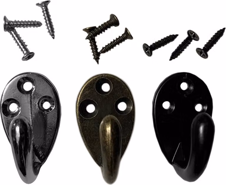 Set di 6 piccoli ganci appendiabiti in metallo, appendiabiti (colore: bronzo)