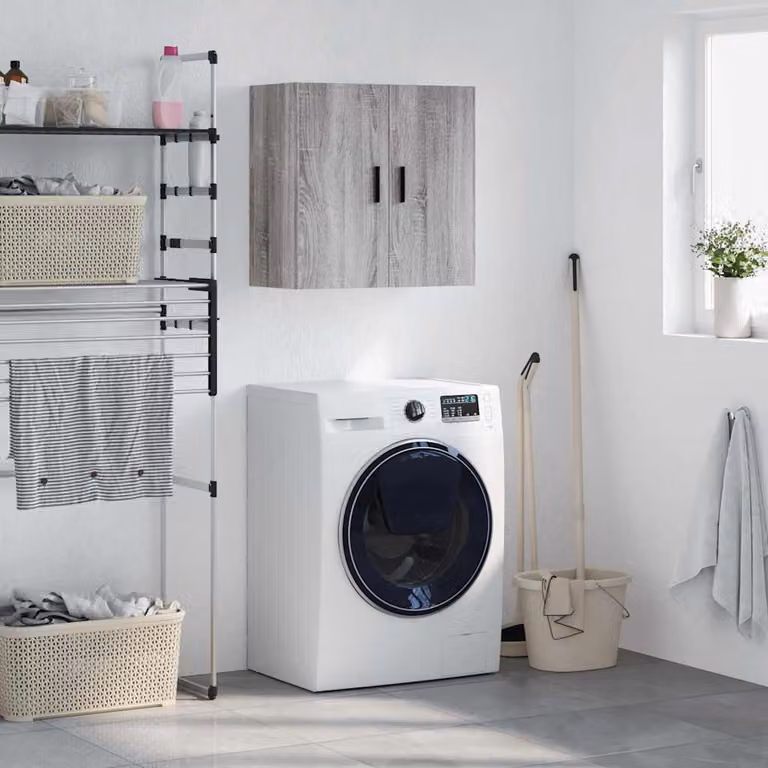 Pensile Mobile vidaXL Grigio Sonoma in Legno Multistrato e MDF, L 60 cm x P 31 cm x H 60 cm