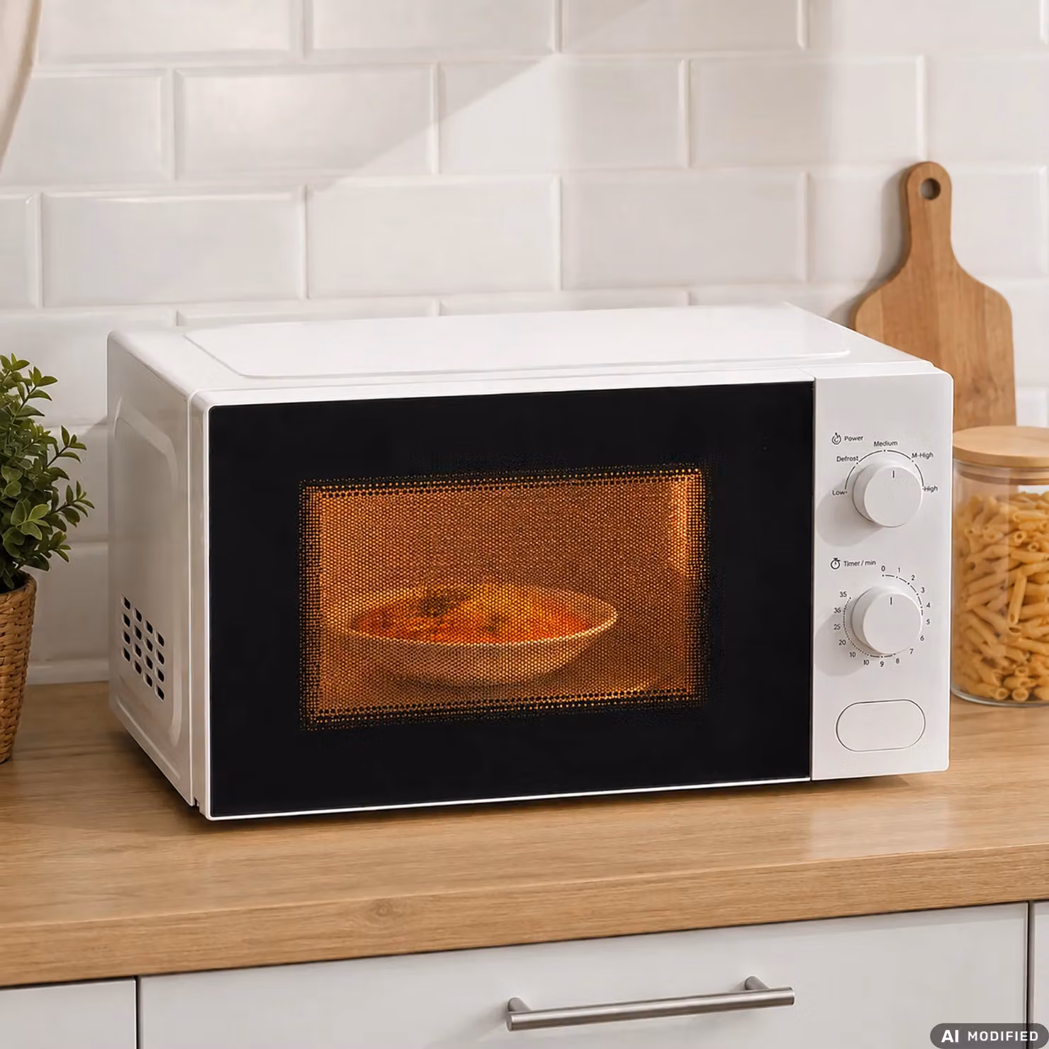 DICTROLUX Forno a Microonde da 20 Litri, 700 Watt, Bianco, con Timer e Luce Interna – 2