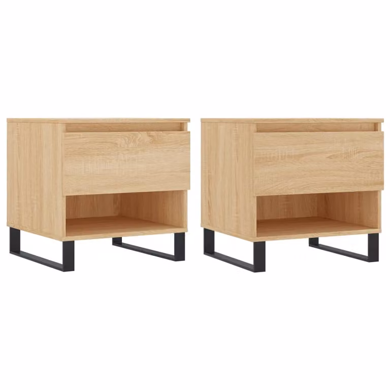 Tavolini Salotto 2pz Rovere Sonoma 50x46x50cm Legno Multistrato