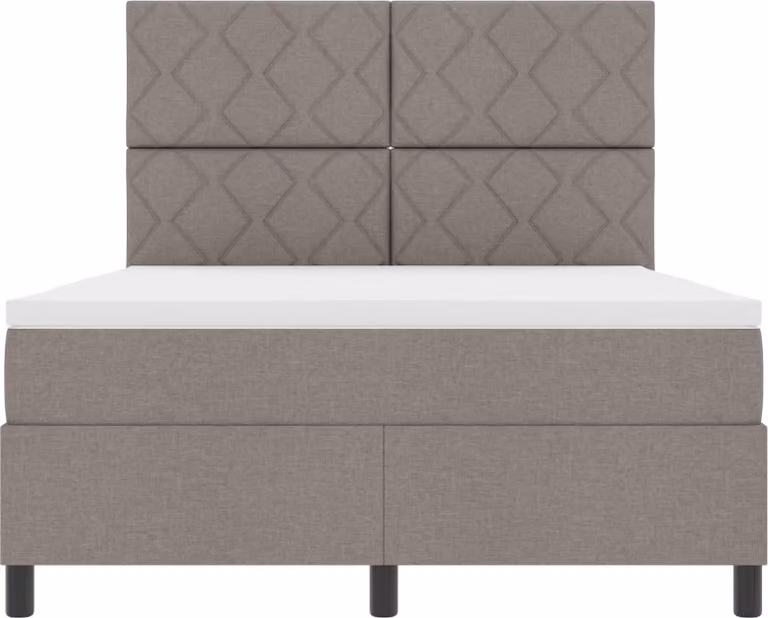 Maison Exclusive - Letto boxspring con strisce luminose a LED, color taupe, 160 x 200 cm, rivestimento in tessuto