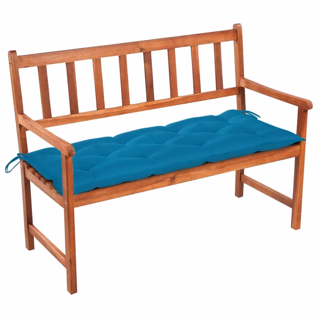 Panchina da giardino con cuscino 120 cm in legno massiccio di acacia
