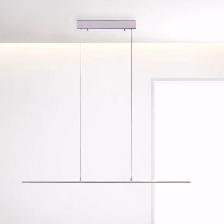 PURE Lampada a sospensione LED Lite, argento, 100 cm, CCT, dimmerabile, Alluminio / Grigio / Zincato, Soggiorno / Sala da pranzo, Alluminio, Moderno