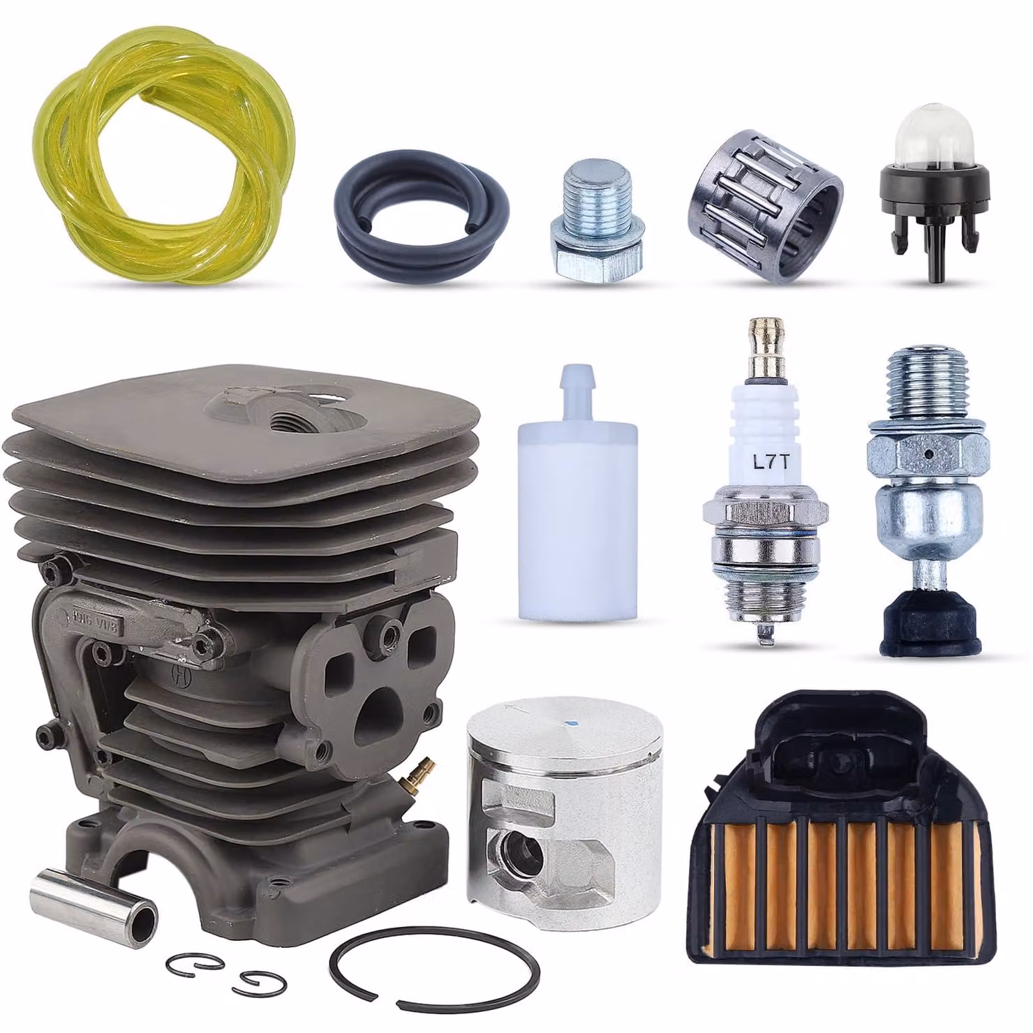 Kit cilindro da 47 mm per Husqvarna 455/460 Rancher, composto da 15 pezzi
