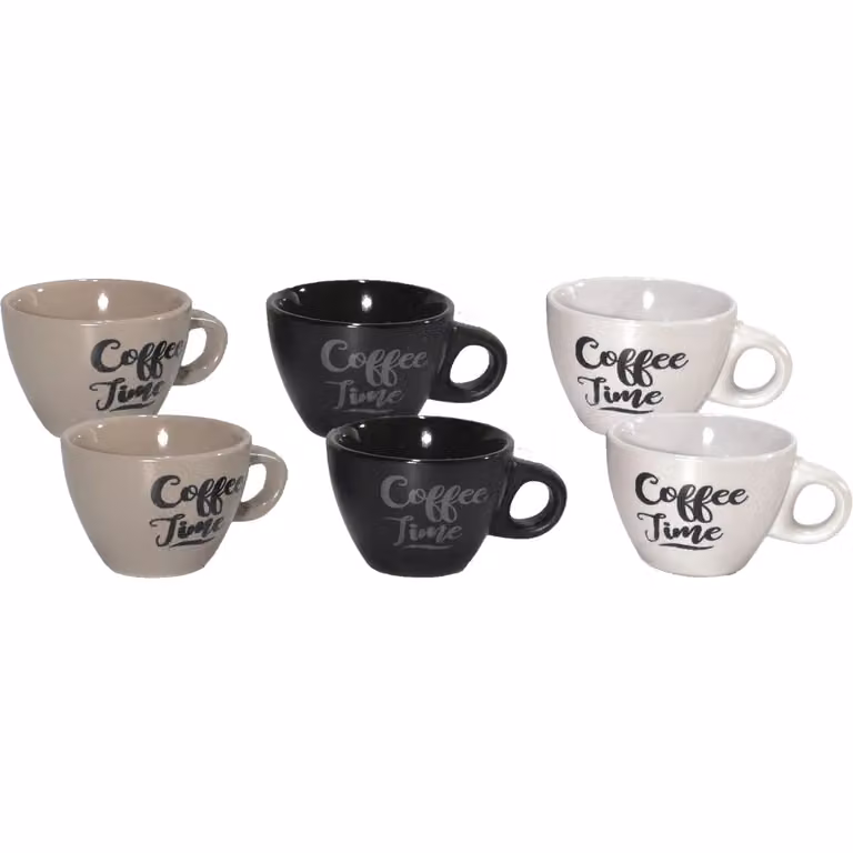 Set di 6 tazzine da caffè espresso Gusto Casa in stoneware multicolore, capacità 10 cl