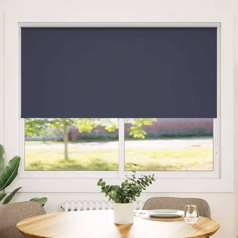 Tenda a rullo oscurante e termoisolante vidaXL in poliestere, colore blu marino e argento, L: 140 cm, H: 175 cm